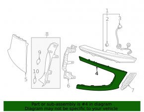 Kia EV6 22-24 large upper right rear bumper cover for charging port