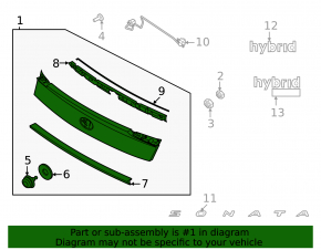 Hyundai Sonata 2020-23 trunk lid trim