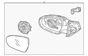 Side mirror right Hyundai Kona 18-23 turn signal, BSM