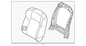 Nissan Rogue 21-22 driver's seat without airbag, mechanical, black and gray cloth, US built, wrinkled, dry cleanable