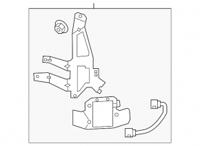 Blind Spot Sensor (BSM) left with bracket Kia Niro 20-22 HEV, PHEV, rusty bracket