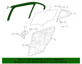 Rear left door glass seal for Mercedes A-class V177 19-22
