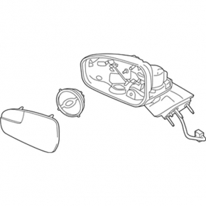 Side mirror right Ford Fusion mk5 13-20 5 pins, BSM, heated, silver
