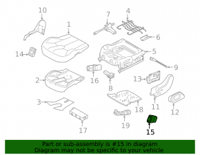 Rear right seat control for Land Rover Range Rover Velar 18-23 black