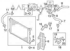 Radiator bracket upper right Hyundai Elantra UD 11-15