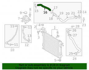 Lower cooling pipe Hyundai Tucson 16-18 first 1.6