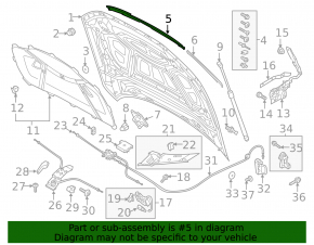 Front central bonnet seal Audi A6 C8 19-