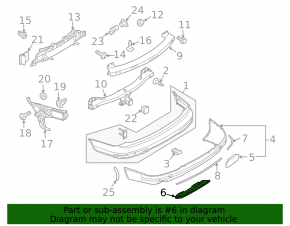 Cover cap rear bumper lower Audi Q7 4L 10-15