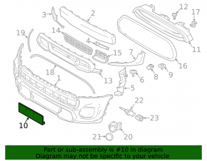 Frame for number plate front bumper Mini Cooper F56 3d 14-21