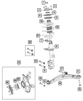Front right shock absorber assembly for Jeep Patriot 11-13