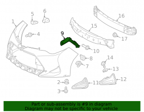 Right front bumper mount for Toyota Corolla 17-19