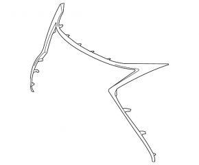 Front bumper grille frame upper Lexus ES300h 16-18 rest chrome