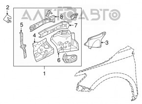 Front right quarter panel for Toyota Camry v55 15-17 USA