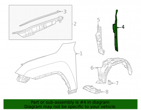 Left door-wing seal for Lexus LX 22-26 front