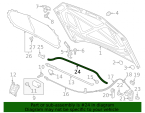Windscreen wiper grille seal central VW Passat b8 16-19 USA