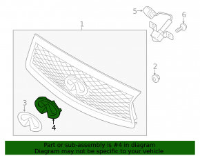 Infiniti Q50 14-17 grille emblem base