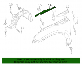 Seal wing hood-wing left Infiniti QX50 19-20