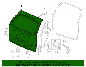 Trunk door bare Honda CRV 15-16 electric