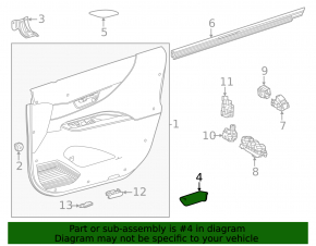 Inner front left door handle cover for Toyota Venza 21-24