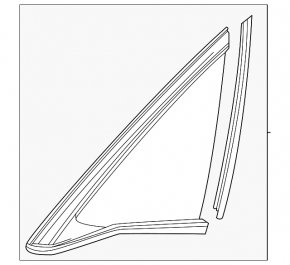 Rear right fixed glass window for Honda Civic XI FE/FL 22-26 4D chrome