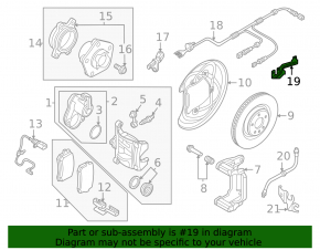 Brake pad wear sensor bracket, rear right, Audi E-Tron 19-23