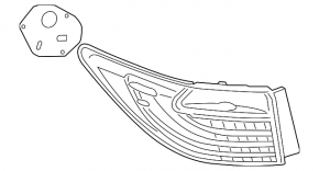 Light outer wing left Lexus ES300h ES350 16-18 rest