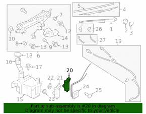 Subaru Forester 2008-2013 Rear Windscreen Washer Motor