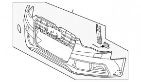 Bare front bumper for Audi A5 13-16 rest.