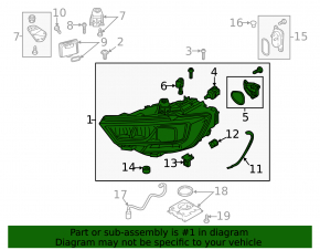 Left front headlight assembly for Audi A3 8V 17-20 LED with lower mount