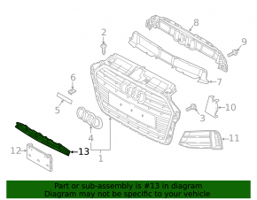 Lower grille of the front bumper of the Audi A3 8V 17-20
