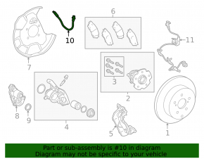 Brake hose rear left Lexus NX200t NX300 NX300h 15-21