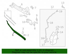 Left wiper arm Kia Forte 19-24