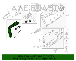 Right trunk door trim Mercedes GLC 16-22 beige