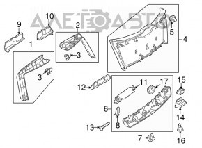Right trunk door trim Mercedes GLC 16-22 beige