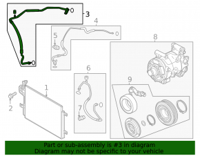 Air conditioner tube heater-condenser Mazda 3 19- 2.5 R1234yf, Mexico built
