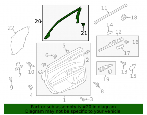 Door frame inner rear right Ford Fusion mk5 13-20
