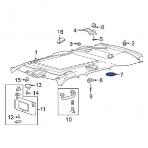 Front light Ford Explorer 20 - black, under sunroof, broken fasteners