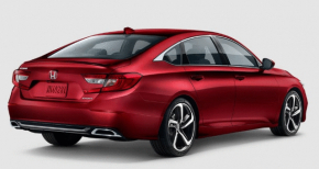Honda Accord 18-22 rear bumper lower trim, gloss black, with dark chrome molding, scratches, molding peeled off