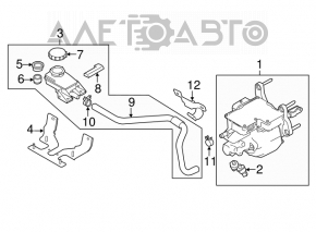 Nissan Leaf 11-14 brake master cylinder with vacuum booster assembly