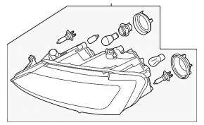Left front headlight for VW Jetta 17-18 USA halogen