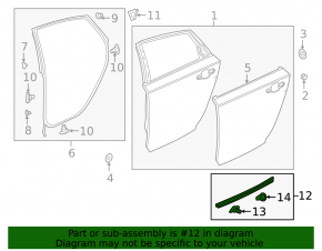 Honda Accord 21-22 rear left door lower seal