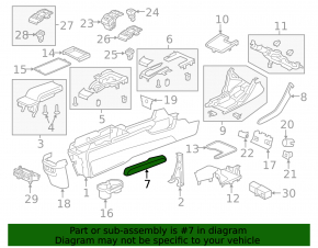 Right armrest trim Honda Civic X FC 16-21 black cloth
