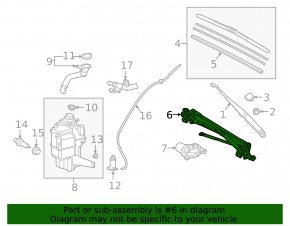 Lexus ES250 ES300h ES350 19-22 Windscreen Wiper Trapezoid