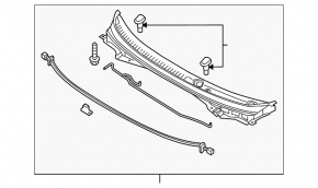 Windscreen wiper grille plastic Hyundai Sonata 16-19 hybrid