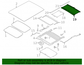 Rear sunroof curtain Ford Flex 09-19