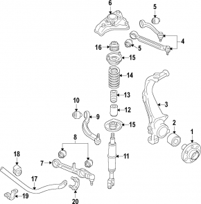 Shock absorber strut assembly front right Audi Q5 8R 09-12 rusty