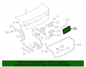 Audi A3 8V 15-20 Trunk Lid License Plate Area