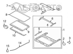 Nissan Pathfinder 13-20 front panoramic window mechanism