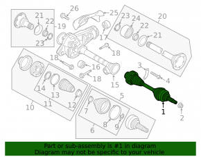 Drive half shaft front right Porsche Cayenne 958 11-17 Hybrid rusty