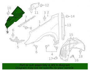 Left underhood trim Porsche Cayenne 958 11-14 hybrid